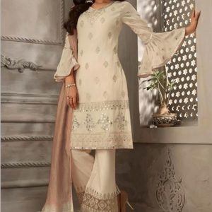 Cream salwaar suit